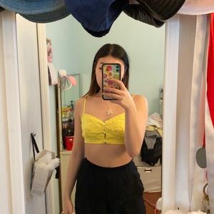 Aritzia le fou Wilfred yellow pink bralette top